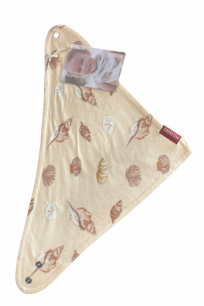 Bamboo Kerchief Bib - Seashells