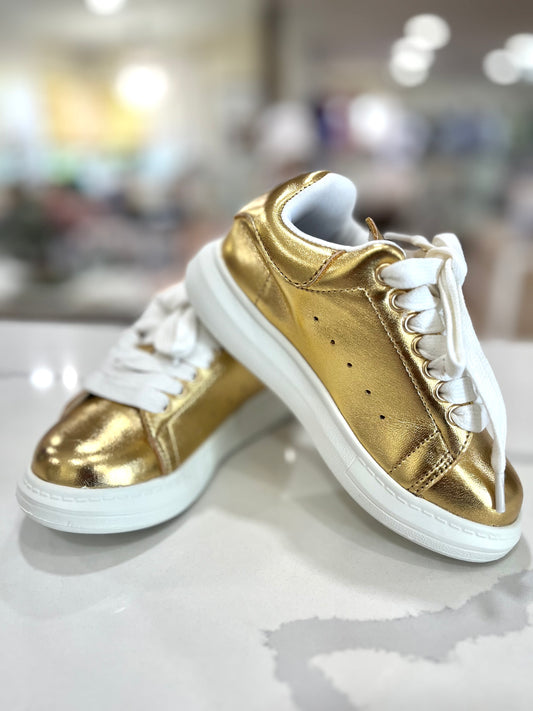 Gold Metallic Sneakers