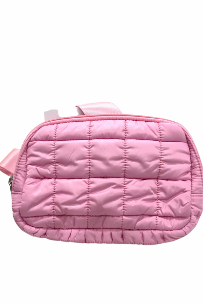 Pink Quilted Belt Bag