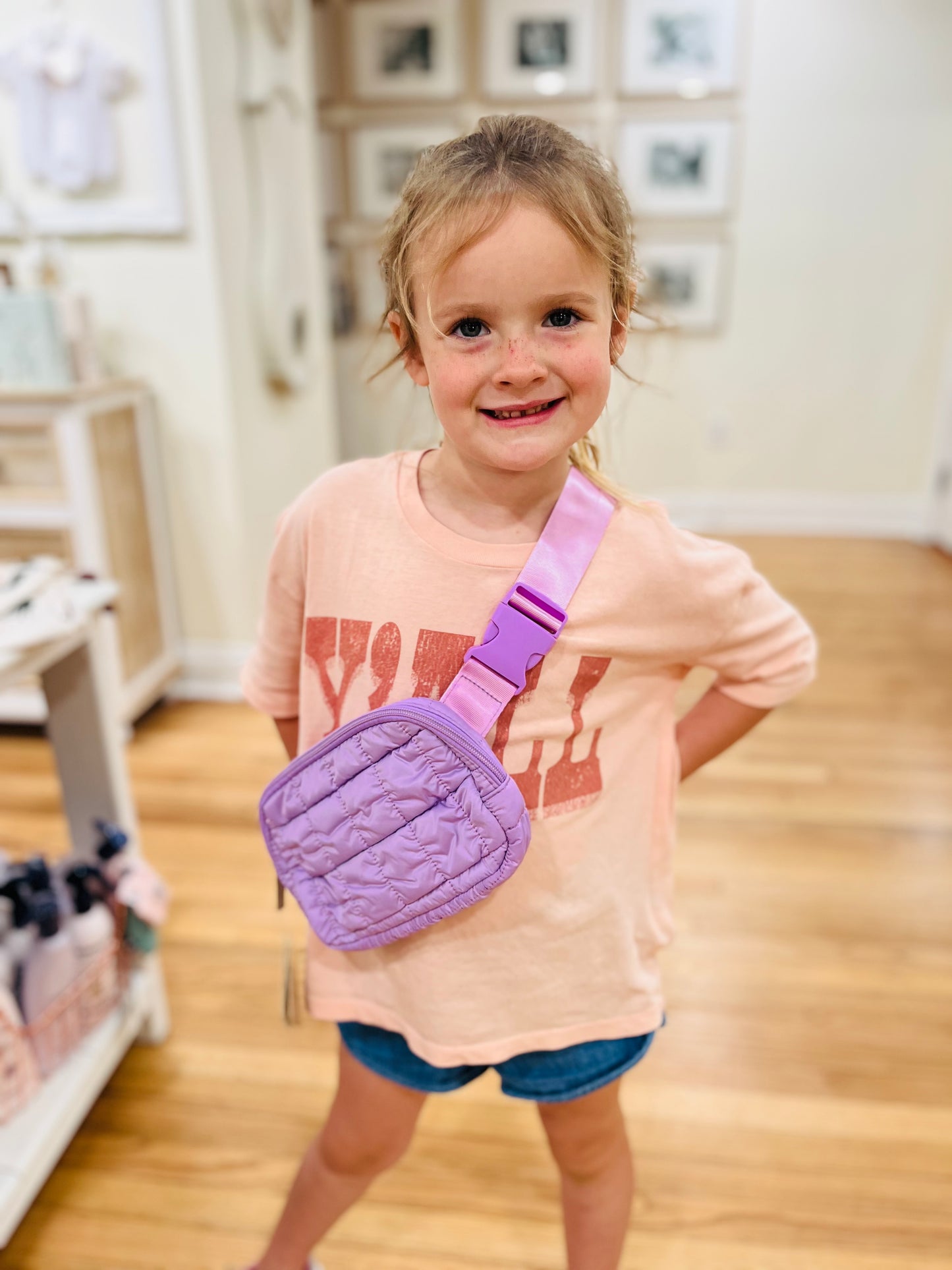 Lavender Quilted Belt Bag