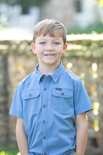 Youth SS Sportsman Button Down-Blue