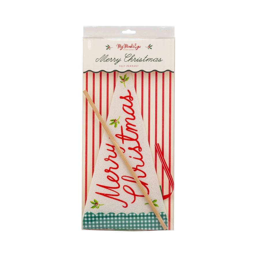 Merry Christmas Felt Pennant Flag