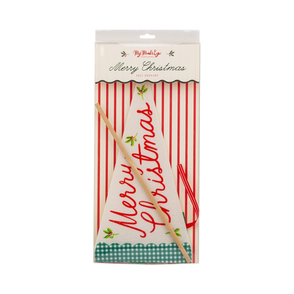 Merry Christmas Felt Pennant Flag