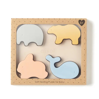 Soft Silicone Mini-Animal Puzzle (4pc)