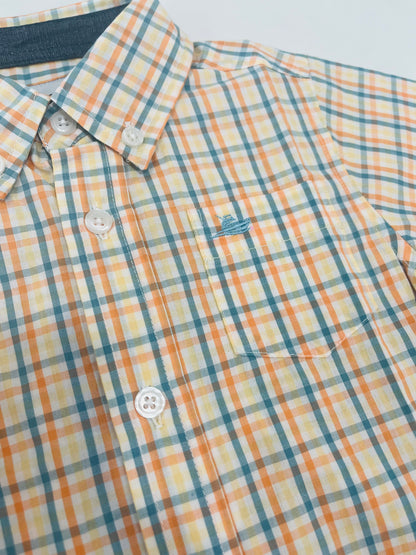 Dress Shirt Orange/turquoise