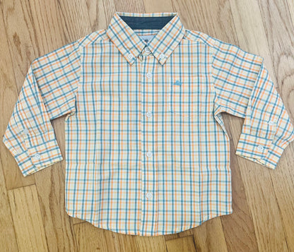 Dress Shirt Orange/turquoise