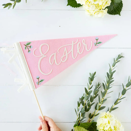 Pink Easter Felt Pennant Banner