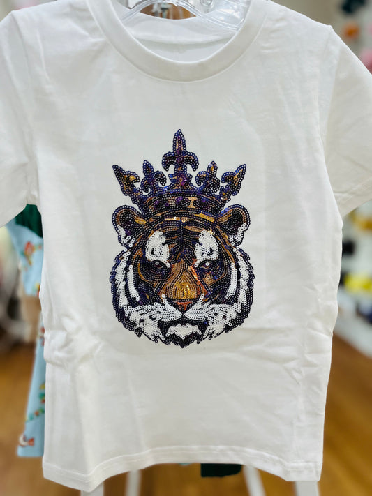 Carrie Sequin Tee - Crowned Tiger