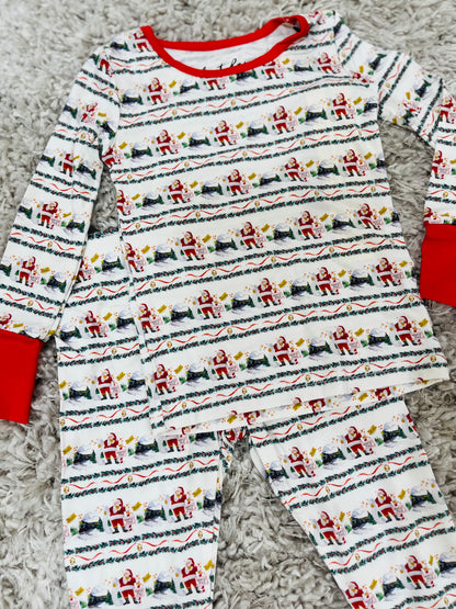 Bamboo Two Piece PJ Set - Christmas Train