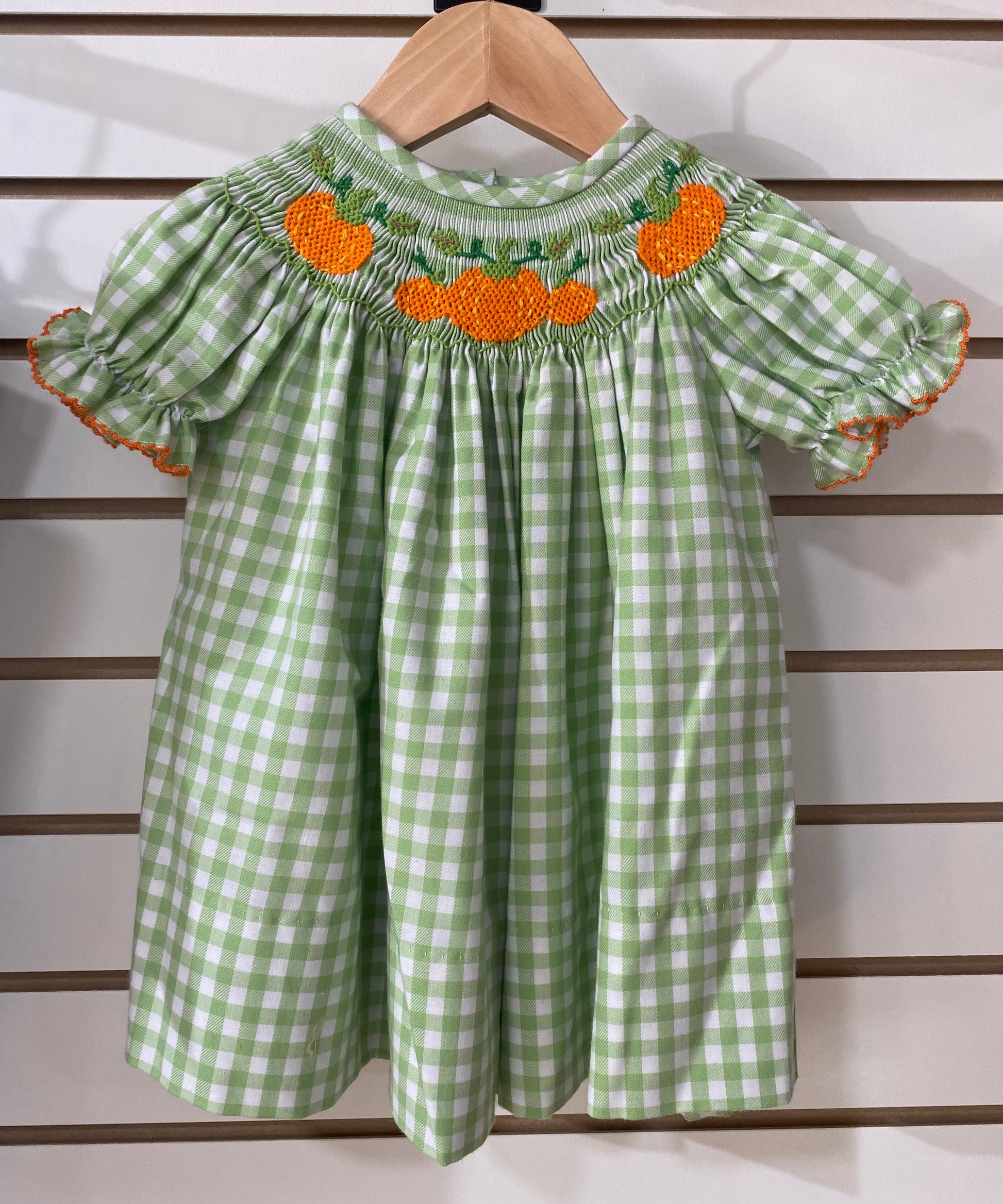 Green Check Smocked Pumpkin Dress – Belles & Beau Children's Boutique Green Check Smocked Pumpkin Dress – Belles & Beau Children's Boutique