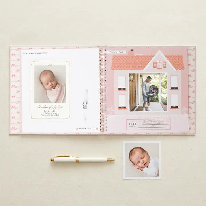 Bowkissed Blush First Year Baby Memory Book