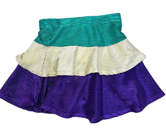 Ruffle Skort Mardi Gras Metallic