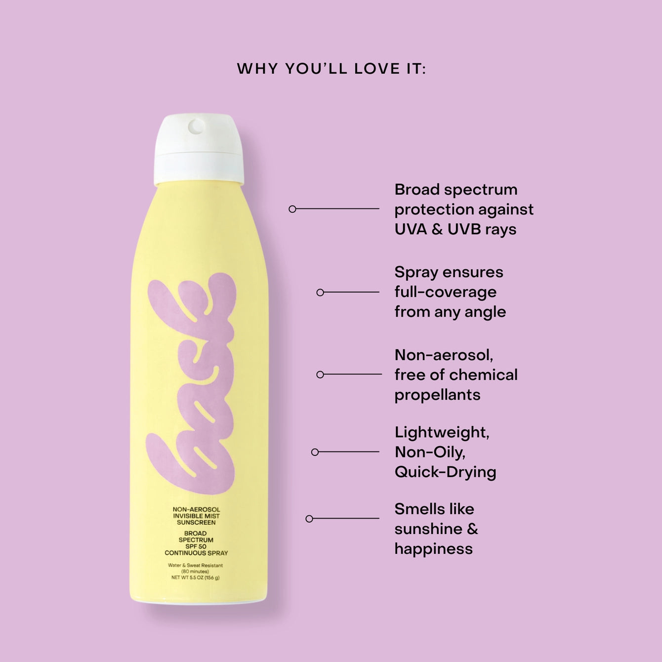 Bask Spf 50 Non-Aerosol Spray Sunscreen