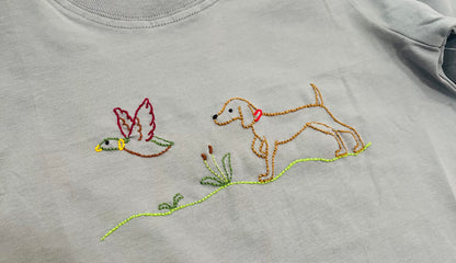 Dog w/Mallard Long Sleeve Shirt