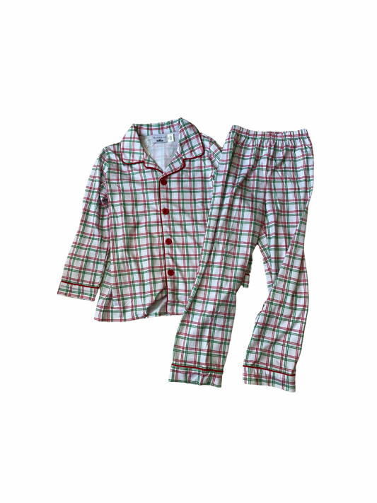 Boys Christmas Plaid Lounge Set