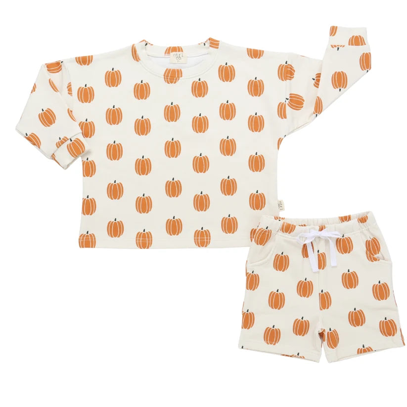 Lil' Pumpkin Sweatsuit Short Set