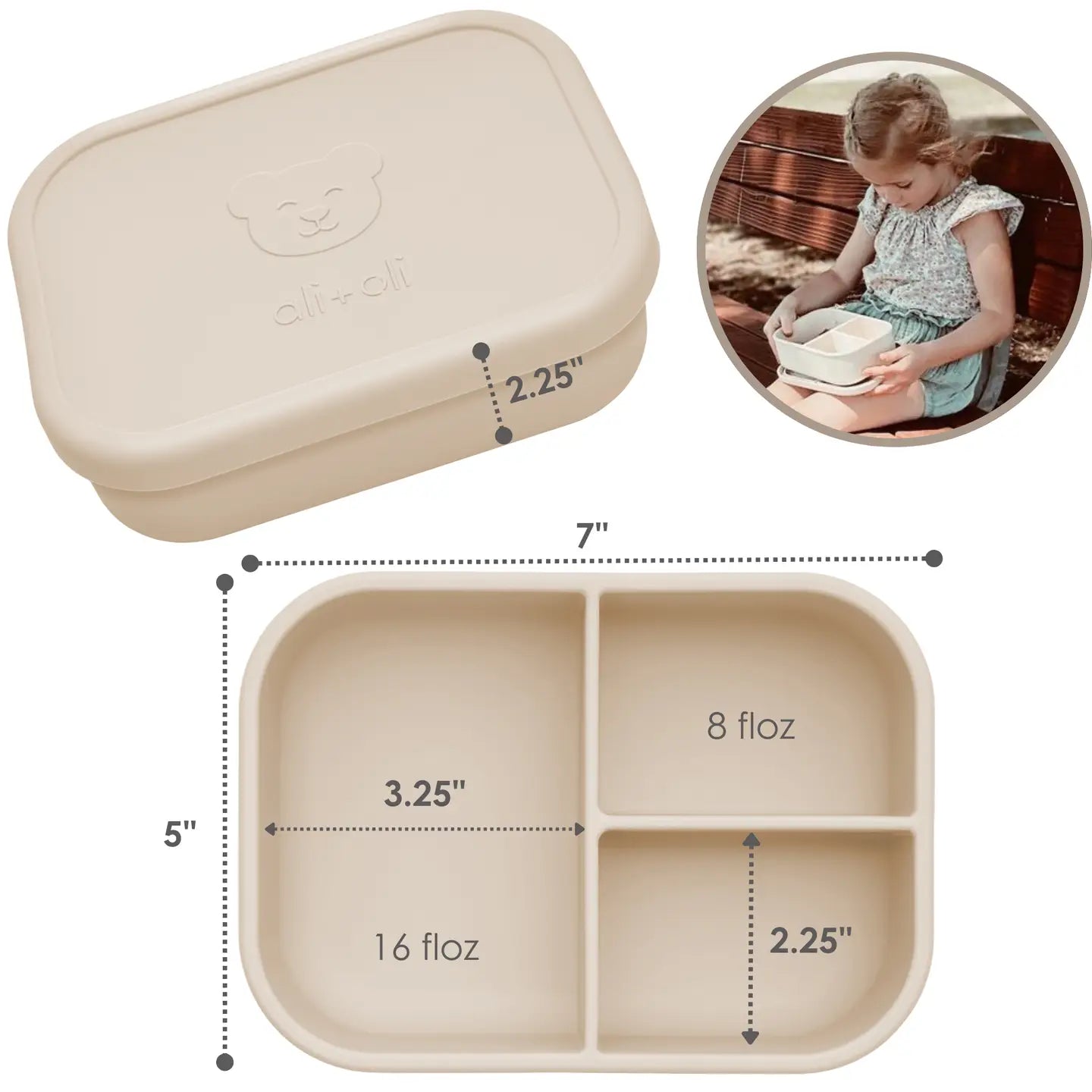 Ali+Oli Leakproof Silicone Bento Box (Coco)