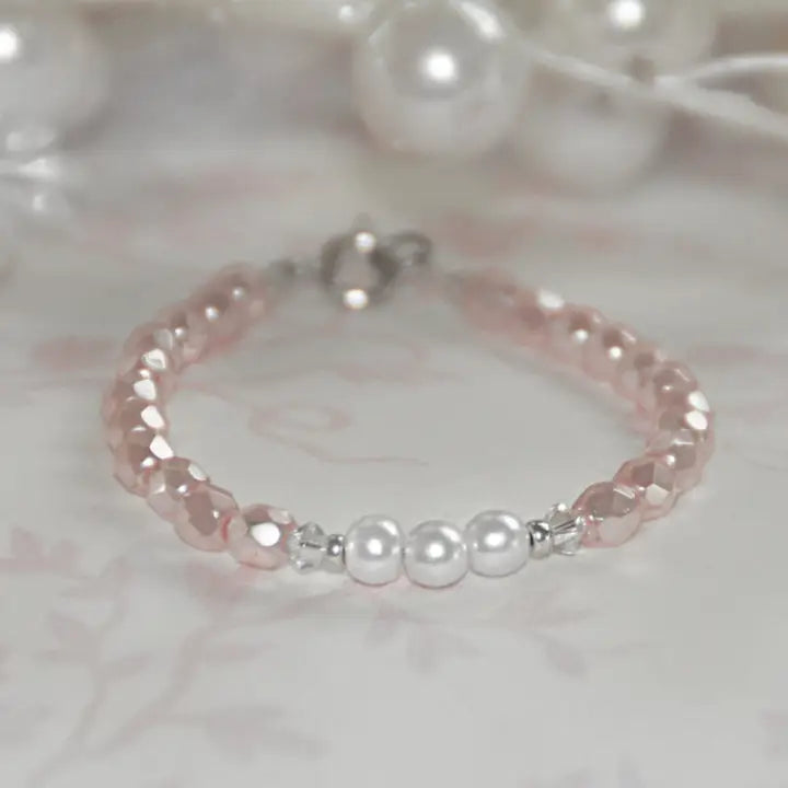 Pastel Pink Pearl Bracelet CJ 604