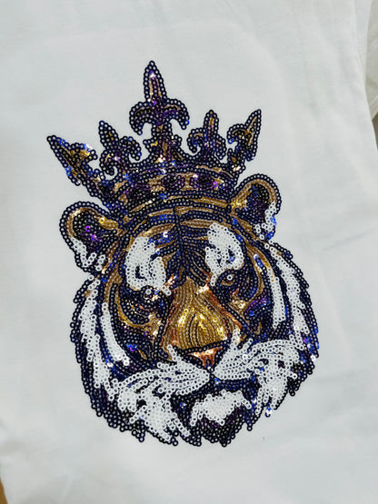 Carrie Sequin Tee - Crowned Tiger