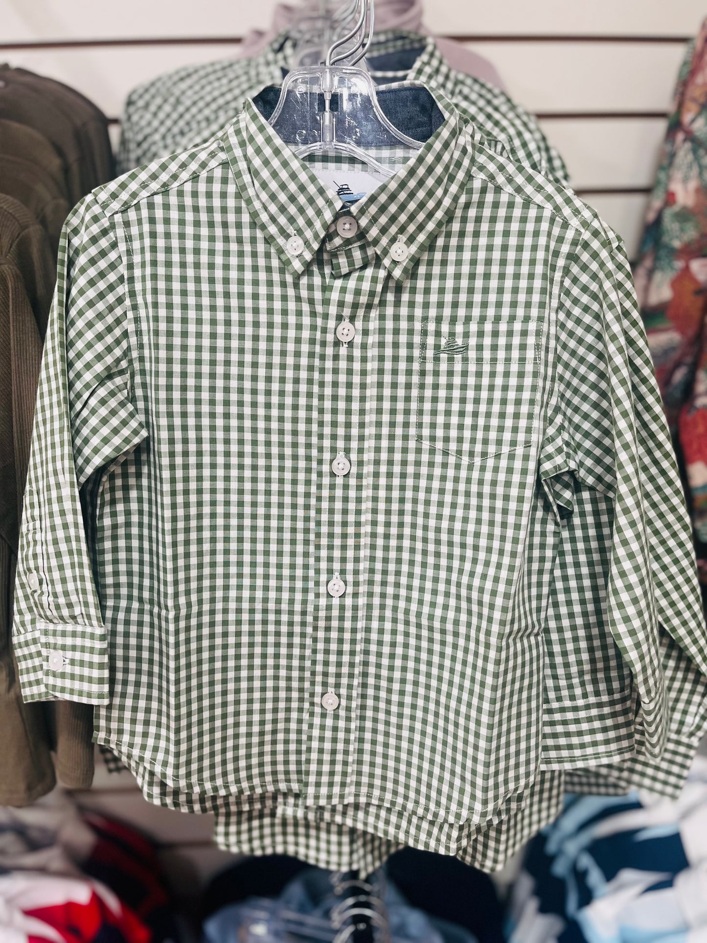 LS Dress Shirt - Vineyard Green/White