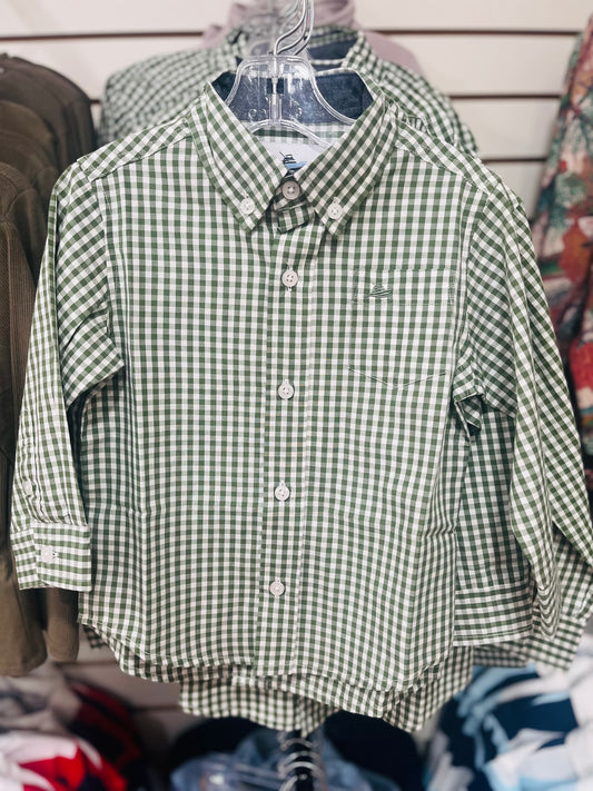 LS Dress Shirt - Vineyard Green/White