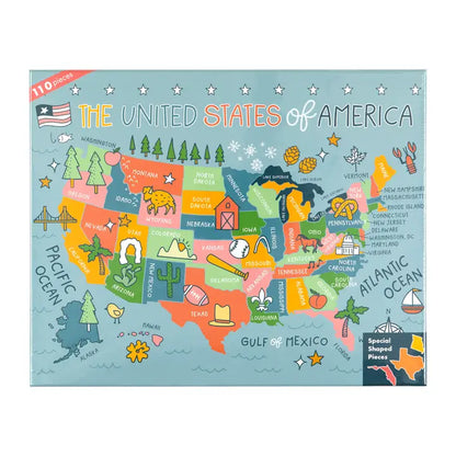 USA - 110 Piece Educational Jigsaw Puzzle