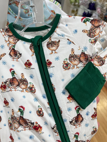 Bamboo Zipper Pajamas - Merry Mallards