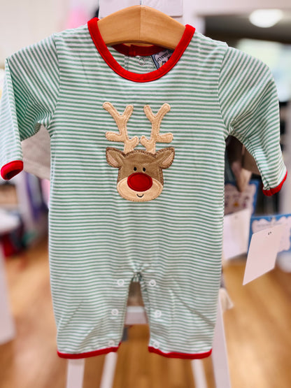 Reindeer Applique Boys Romper