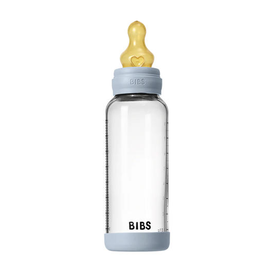 Glass Bottle Complete Set 225ml - Baby Blue