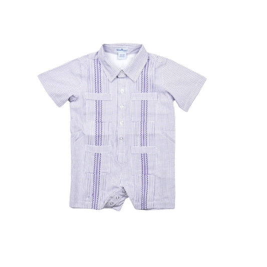 Gameday Guayabera Purple SS Romper