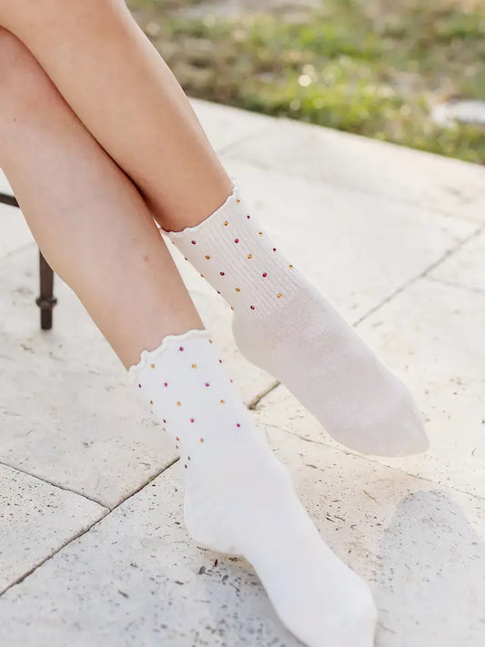 Purple/Gold Stoned Socks