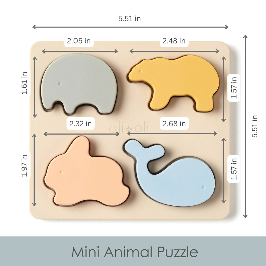 Soft Silicone Mini-Animal Puzzle (4pc)