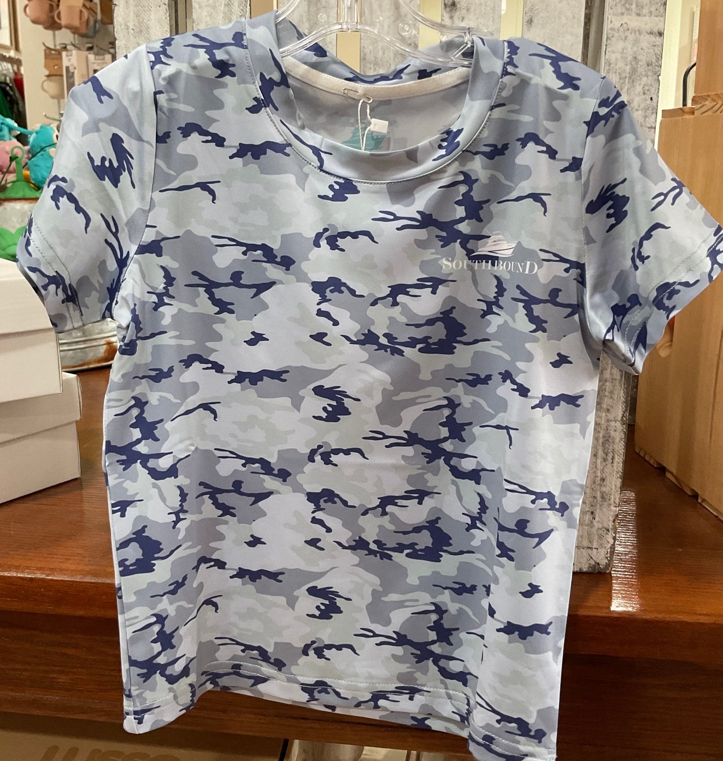Blue Camo-perf tee