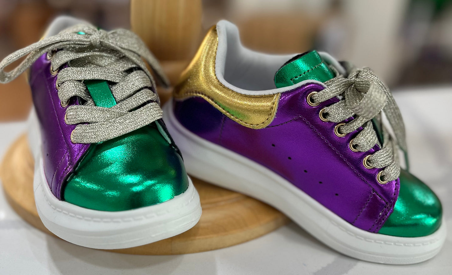 Metallic Mardi Gras Sneakers