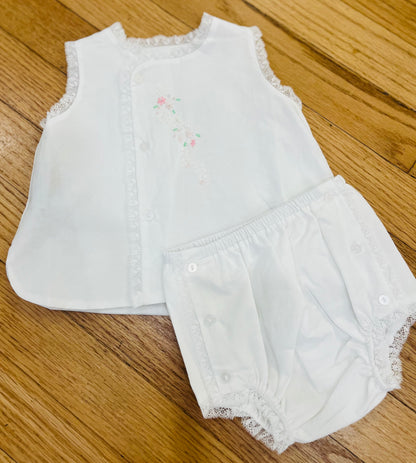 White Blanche Diaper Set