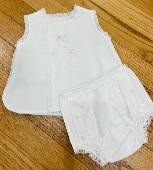 White Blanche Diaper Set