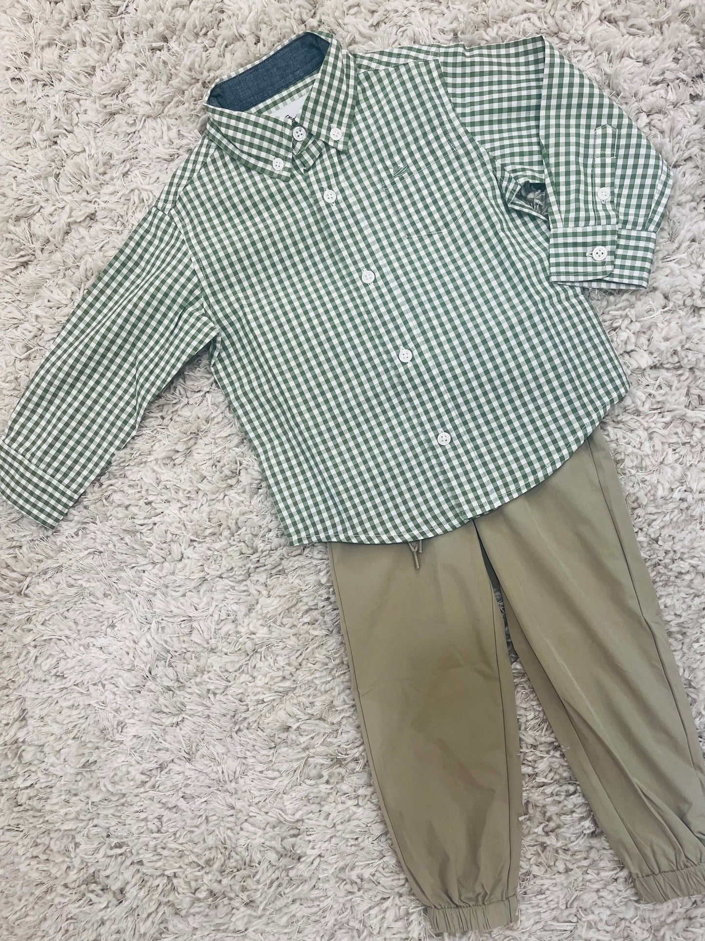 LS Dress Shirt - Vineyard Green/White