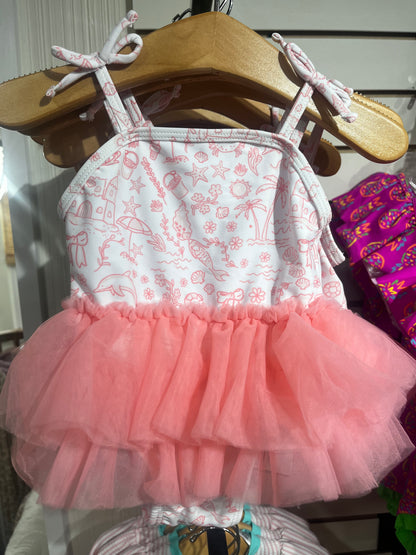By the Seaside Tulle Skirted One Piece