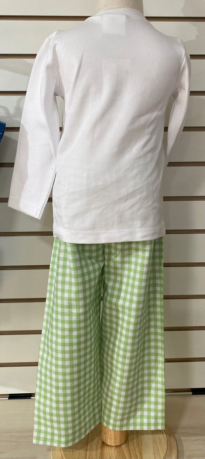 Pumpkin/Tractor Green Checkered Pants Suit
