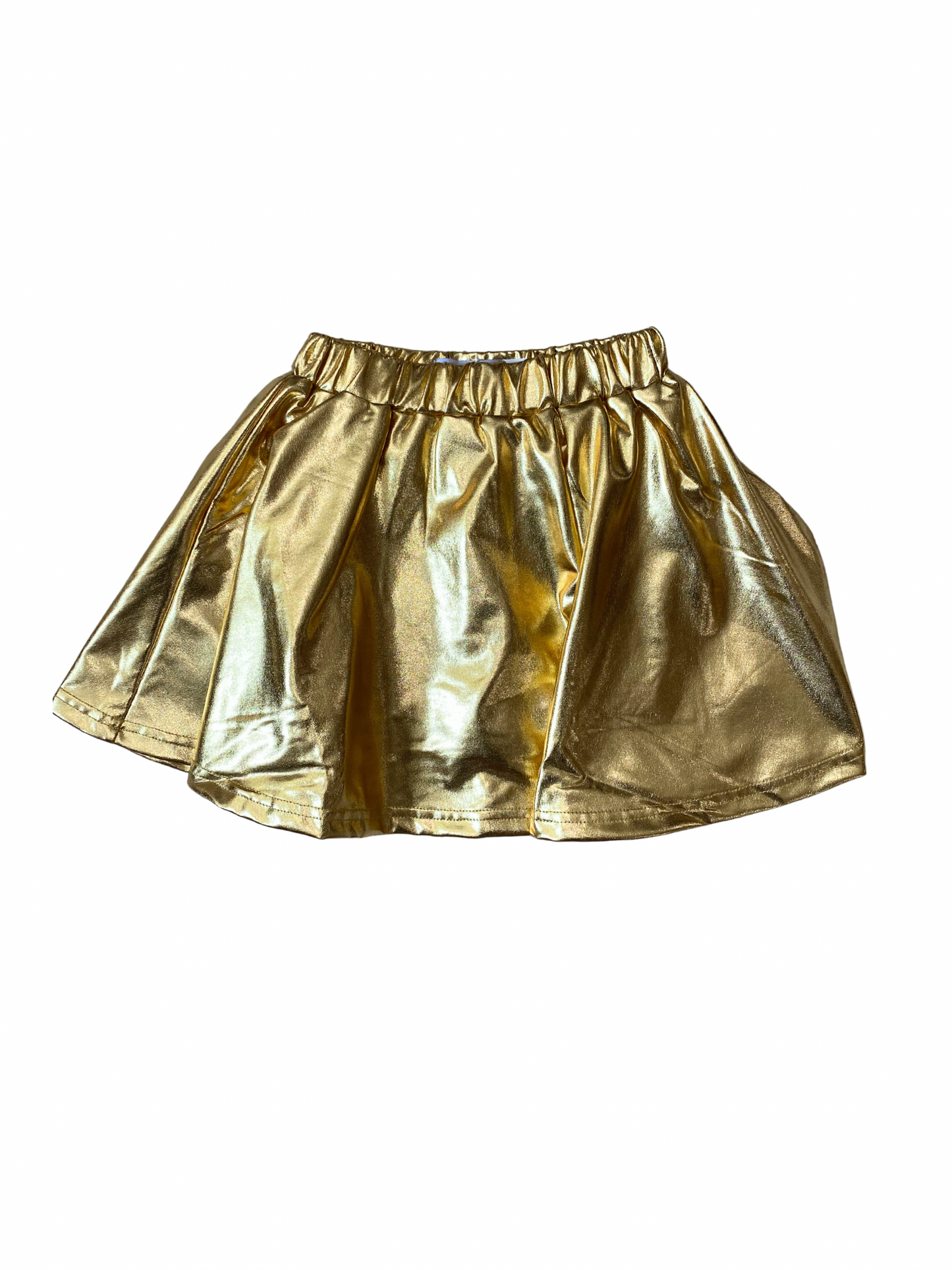 Gold Metallic Skirt w/ Built-In Shorts