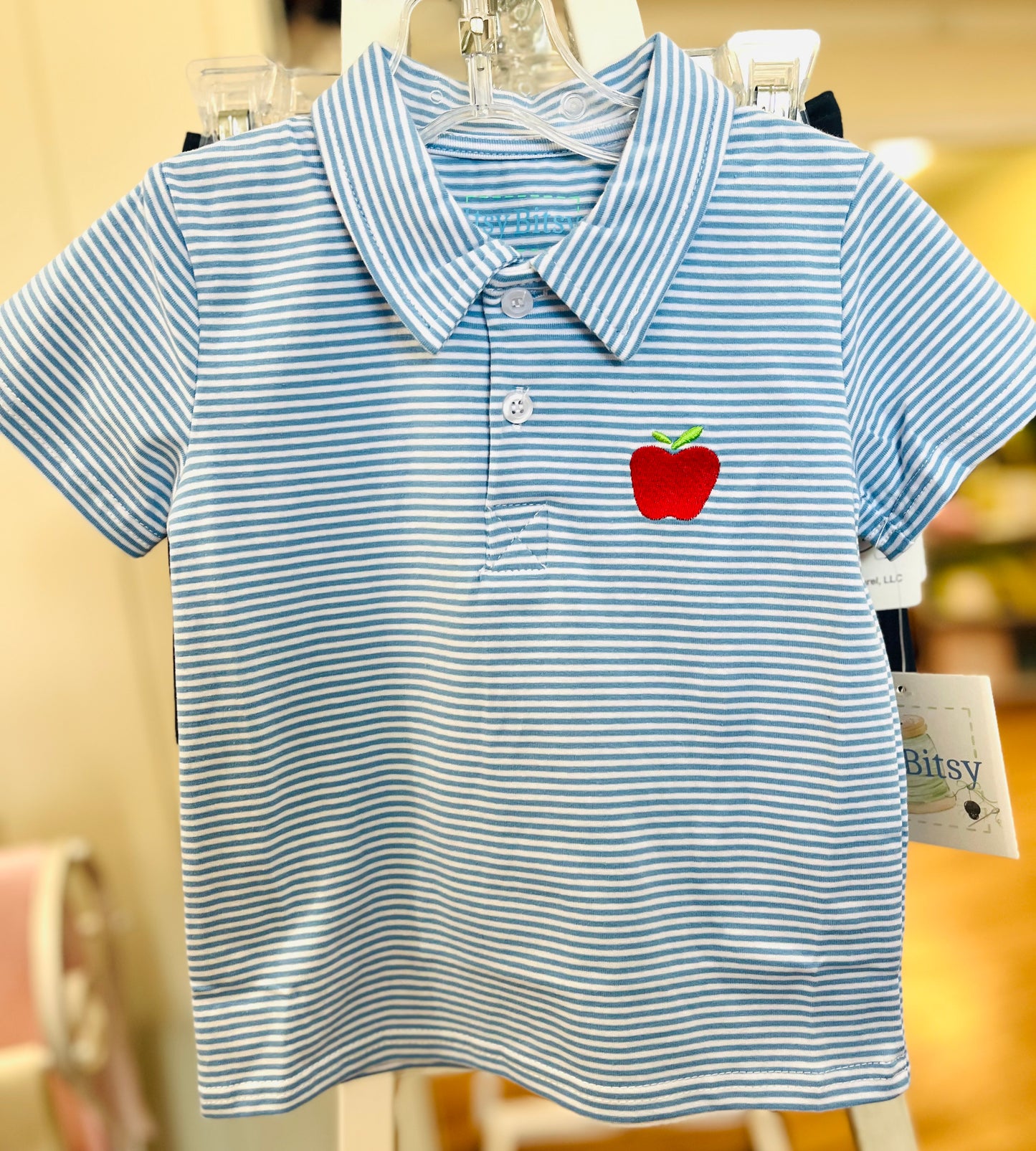 Apple Polo - Blue/White Stripe