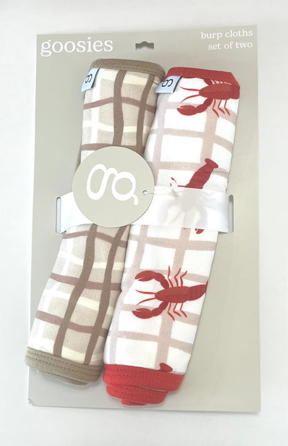 Burp Cloths Set of 2 - Crawfish