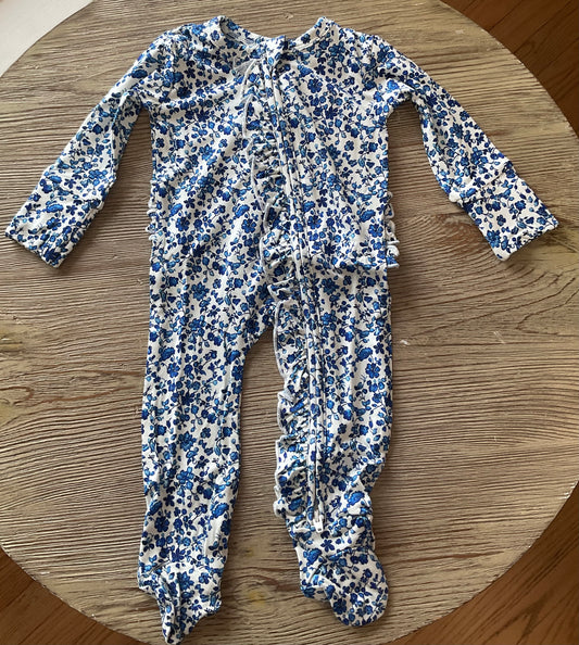 Blue Flower Footie