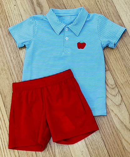 Apple Polo - Blue/White Stripe