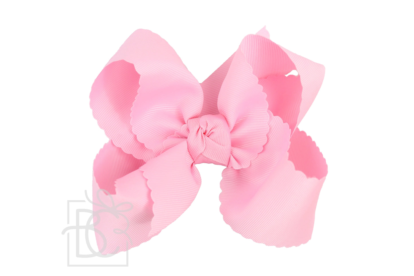 Pink 5.5” Scalloped Alligator Clip Bow