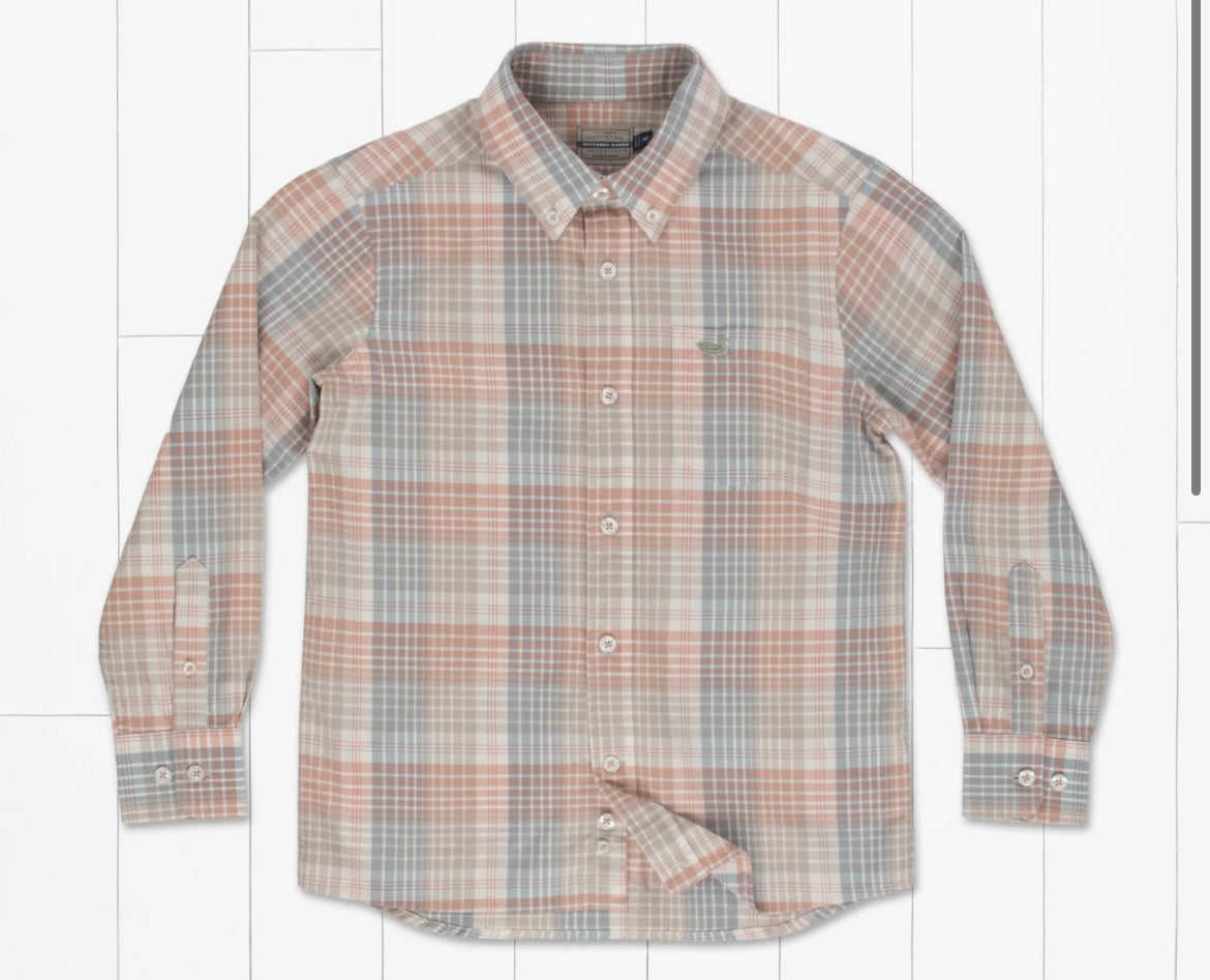 Barton Dress Shirt-Burnt Taupe & Tan