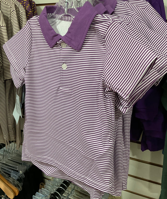 Purple Stripe SS Polo