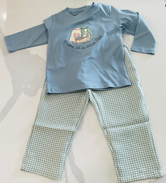 Nativity Applique Pant Set