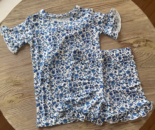 Blue Flower 2pc Lounger set