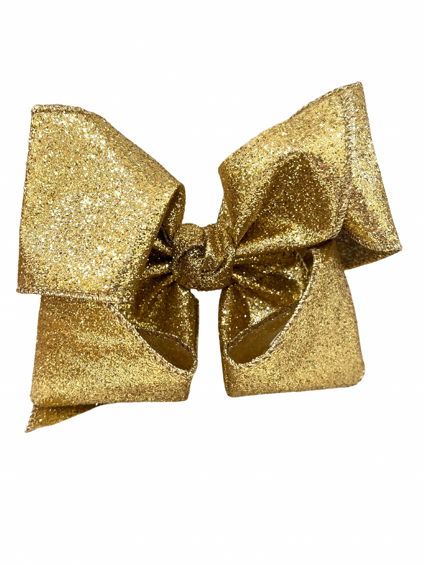 5.5" XL Bow w/Knot- Gold Glitter Metallic